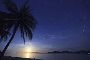 Philippines, Palawan, Daracoton Island, Milky Way and Beach