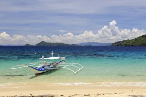 Beach Resort Prints: Philippines, Palawan, Port Barton, Cacnipa Island