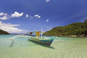 Beach Resort Prints: Philippines, Palawan, Port Barton, Turtle Bay
