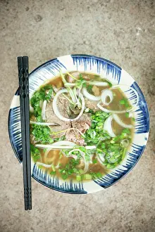 Dining Prints: Pho Bo Noodles, Mui Ne, Binh Thuan Province, Vietnam