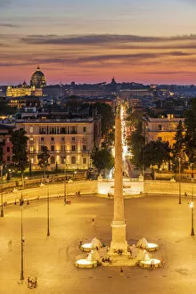 Images Dated 21st September 2020: Piazza del Popolo as seen from Pincio, Rome, Lazio, Italy