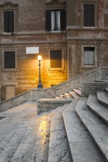 Piazza di Spagna, Rome, Lazio, Italy. Stairs at dawn