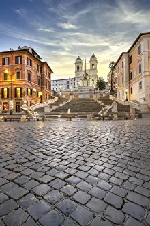 Fountain Prints: Piazza di Spagna and Spanish Steps, Rome, Lazio, Italy