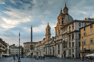 Baroque Style Prints: Piazza Navona, Rome, Lazio, Italy