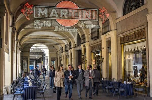 Piazza San Carlo shopping arcade, Turin, Piedmont, Italy