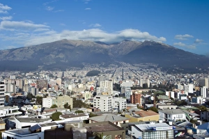 Pichincha Volcano and Quito skyline, Ecuador