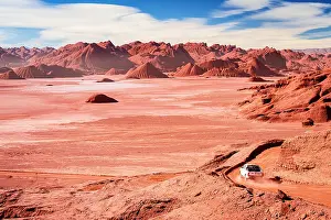 Pickup Prints: Pick-Up traveling on a desert road