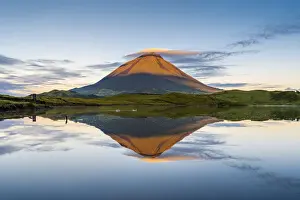 Pico island, Azores, Portugal. Lagoa do Capitao and Mount Pico
