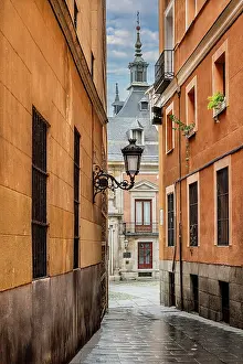 Alleyway Prints: Picturesque alleyway in the old town, Madrid, Spain