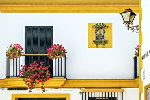 Whitewashed Prints: Picturesque corner of the old town, El Puerto de Santa Maria, Andalusia, Spain