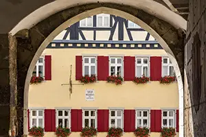 Corner Prints: Picturesque corner of the old town, Rothenburg ob der Tauber, Bavaria, Germany