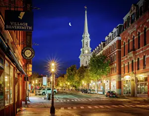 Market Square Prints: Picturesque Downtown, Marketsquare and North Church in autumn