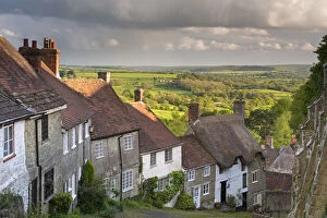 Picturesque Gold Hill in Shaftesbury, Dorset, England. Spring (May)