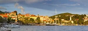 Images Dated 29th May 2014: The picturesque harbor town of Cavtat illuminated at sunset, Cavtat, Dalmatia, Croatia