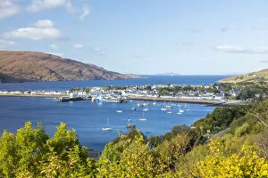 Images Dated 12th August 2021: Picturesque Loch Broom and boats at Ullapool harbour, Ross and Cromarty, Highlands