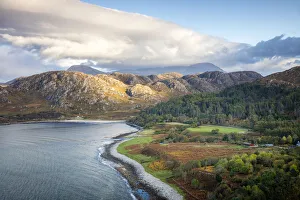 North Coast Prints: Picturesque loch and mountains in Sutherland, Highlands, Scotland, United Kingdom