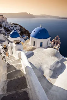 Picturesque sunrise view in Oia, Santorini, South Aegean, Greece Picturesque sunrise view in Oia, Santorini, South Aegean, Greece