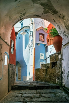 Campania Prints: Picturesque view of Corricella, Procida, Campania, Italy
