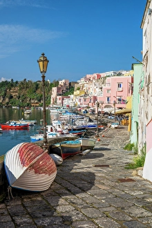 Tyrrhenian Prints: Picturesque view of Corricella, Procida, Campania, Italy