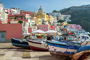 Tyrrhenian Prints: Picturesque view of Corricella, Procida, Campania, Italy