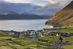 Picturesque village of Gjogv on the island of Eysturoy, Faroe Islands. Spring