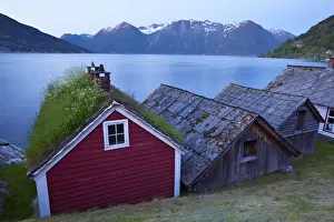 Night Time Prints: The picturesque village of Utne nestled into a little bay in the idyllic Hardangerfjord