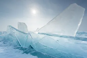 Irkutsk Region Prints: Pieces of transparent ice at lake Baikal, Irkutsk region, Siberia, Russia