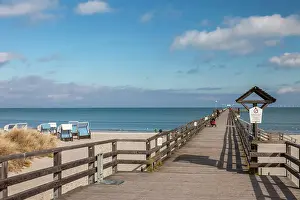 Beach Chairs Prints: Pier and beach chairs in Prerow