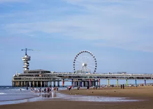 Pier and Ferris Wheel in Scheveningen, The Hague, South Holland, The Netherlands