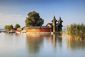 Pier on Keszthely beach, Keszthely, Lake Balaton, Hungary
