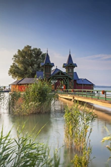 Pier on Keszthely beach, Keszthely, Lake Balaton, Hungary