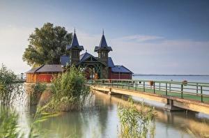 Pier on Keszthely beach, Keszthely, Lake Balaton, Hungary
