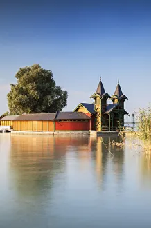 Pier on Keszthely beach, Keszthely, Lake Balaton, Hungary