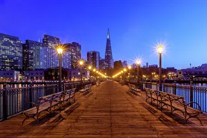 San Francisco Prints: Pier leading into Transamerica Building, San Francisco California, USA