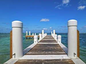 Signs Prints: Pier on North Side, Grand Cayman, Cayman Islands, British West Indies