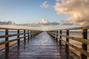 Landing Stage Prints: Pier with retreating thunderstorm in Prerow, Mecklenburg-Western Pomerania