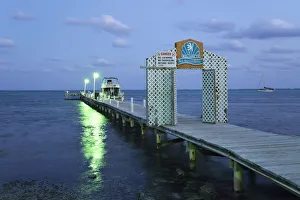 Ambergris Prints: Pier at San Pedro, Ambergris Caye, Caribbean, Central America