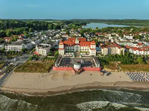 Baltic Coast Prints: Pier and spa house, Binz, Rugen Island, Baltic Sea, Mecklenburg-Western Pomerania, Germany