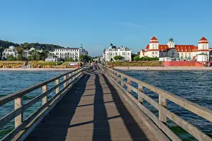Binz Prints: Pier and spa house, Binz, Rugen Island, Baltic Sea, Mecklenburg-Western Pomerania, Germany