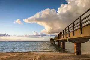 Landing Stage Prints: Pier with storm cloud in Prerow, Mecklenburg-Western Pomerania, Northern Germany, Germany