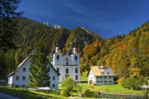 Catholicism Prints: Pilgrimage Church Maria Kirchental nearLofer in Pinzgau, Salzburger Land, Austria