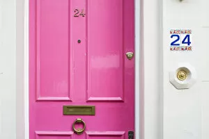 Pink door, Notting Hill, London, England