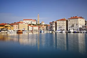 Images Dated 21st December 2020: Piran harbour, Gulf of Piran on the Adriatic Coast, Slovenia, Europe