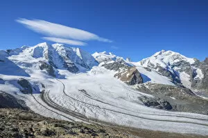 Images Dated 13th September 2021: Piz Palu, Bellavista and Piz Bernina, Bernina mountain range, Upper Engadin, Grisons (Graubunden)