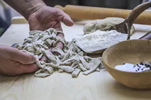 Cook Prints: Pizzoccheri ready for cooking. Lombardy. Italy. Europe
