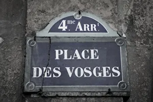 Marais District Prints: Place des Vosges, Marais district, Paris, France