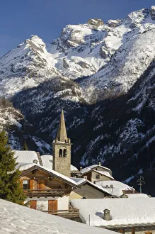 Aosta Valley Prints: Plan de Veyne village in Valpelline, Bionaz, Aosta Valley, Italy