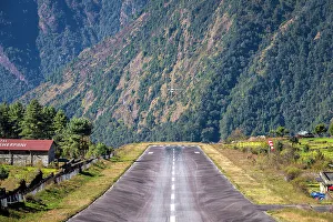 Plane Prints: Plane landing at Lukla airport, Lukla, Solukhumbu, Nepal