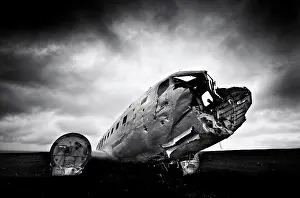 Vik Y Myrdal Prints: Plane wreck on the black beach at Solheimasandur, near Vik y Myrdal, South Iceland