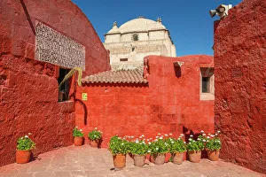 La Ciudad Blanca Prints: Plants by red walls at Monastery of Santa Catalina de Siena